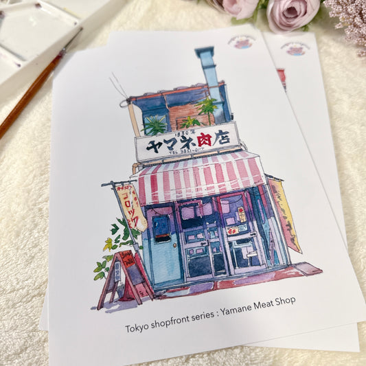 Watercolour Tokyo Storefronts Art Print