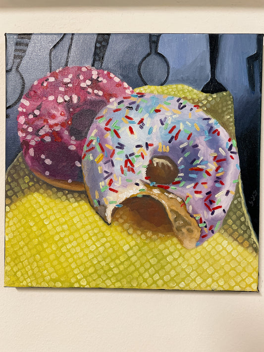 Donuts oil painting