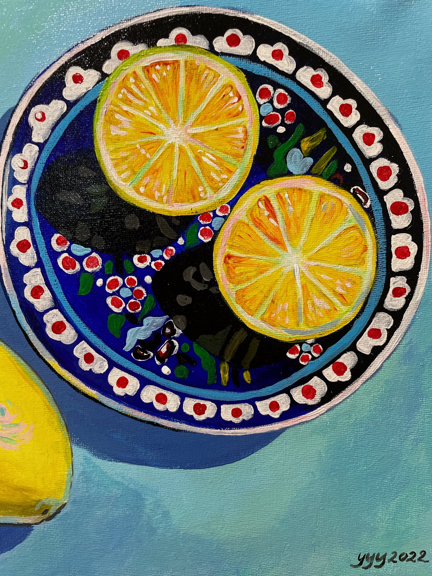 Lemons acrylic painting