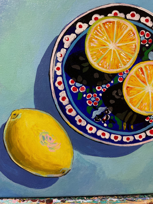 Lemons acrylic painting