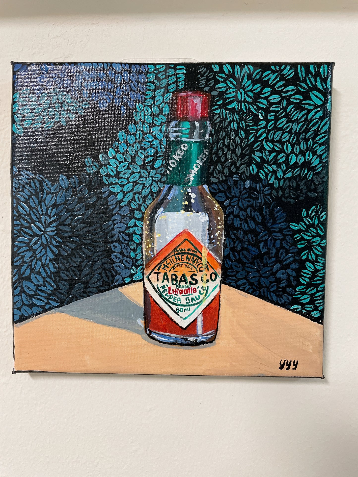 Tabasco still life original acrylic painting